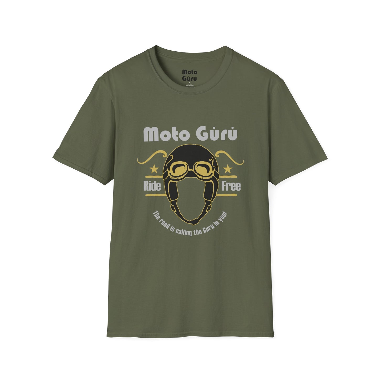 Moto Gúrú Ride Free Vintage Design Motorcycle T shirt