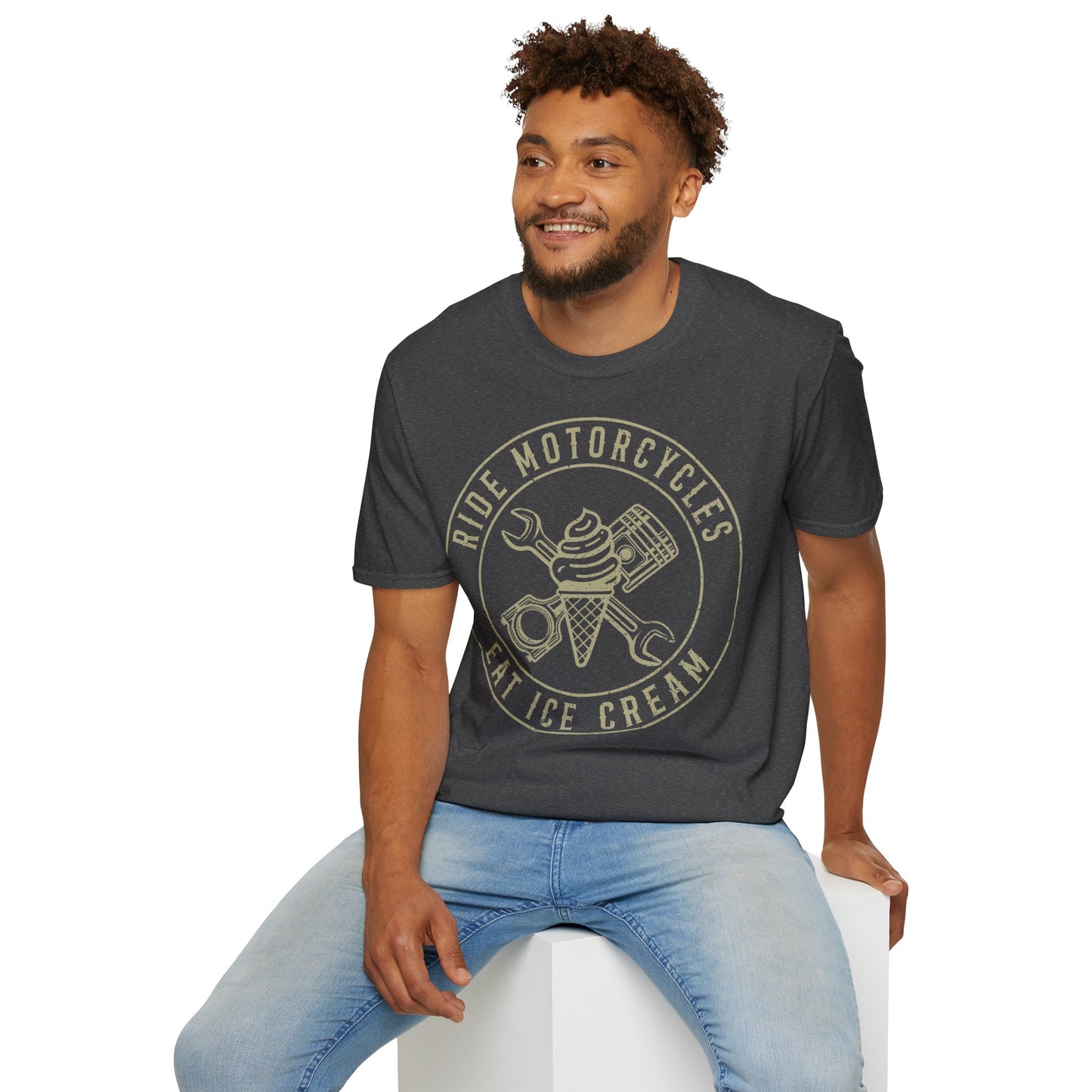 Motorcycle Ice Cream Lovers Vintage Design Motorcycle T Shirt