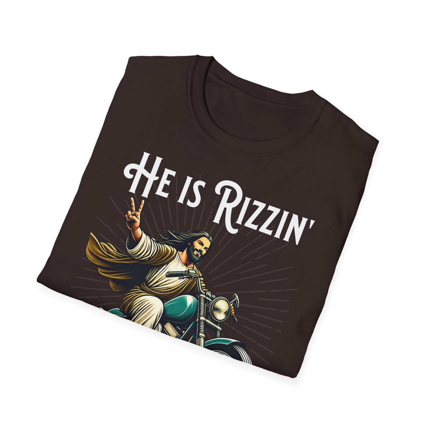 He Is Rizzin' Vintage Design Motorcycle T-Shirt