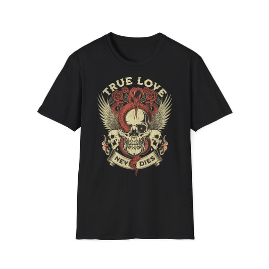 True Love Never Dies Vintage Design Biker T shirt