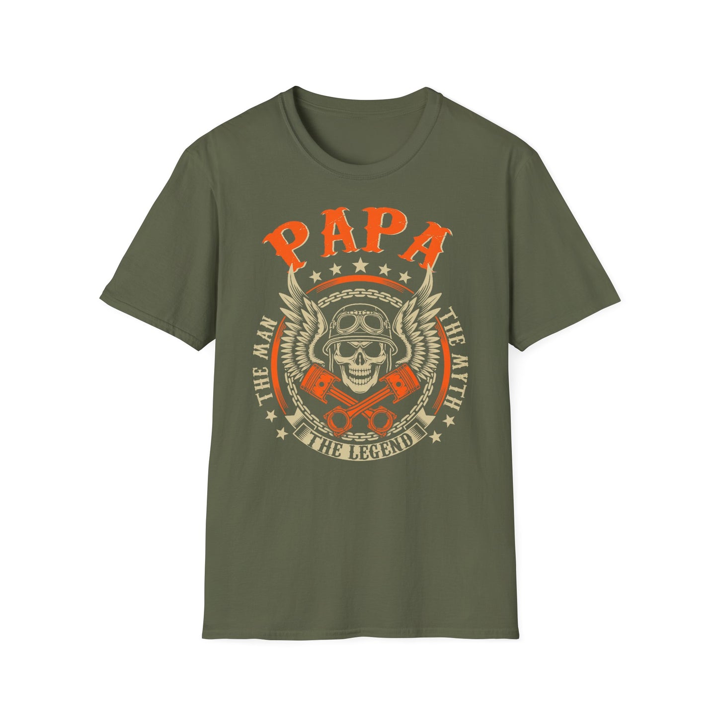 Papa The Man The Myth Vintage Design Motorcycle T-Shirt