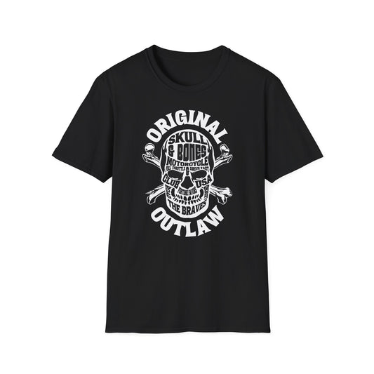 Skull and Bones Vintage Design Motorcycle T-Shirt