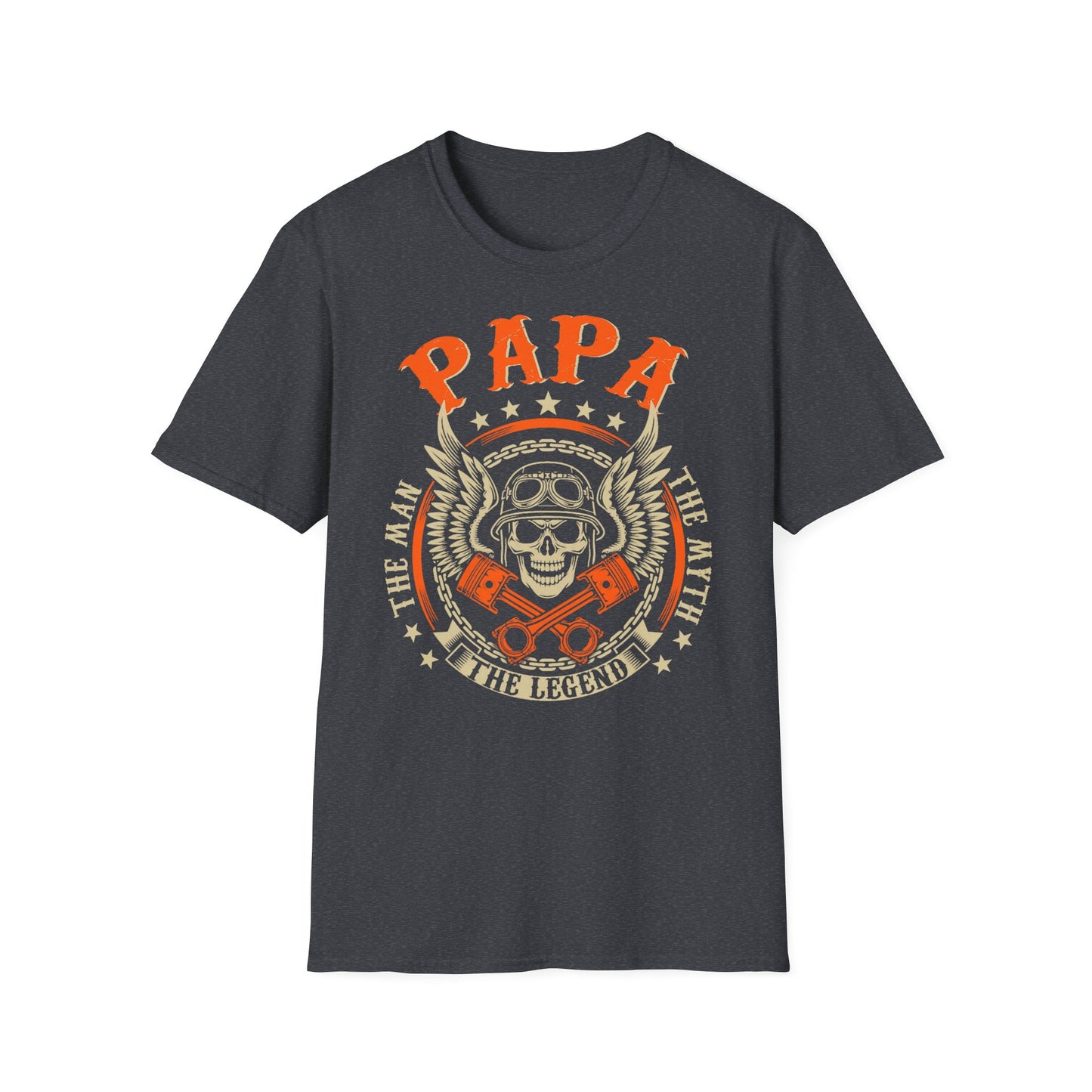 Papa The Man The Myth Vintage Design Motorcycle T-Shirt