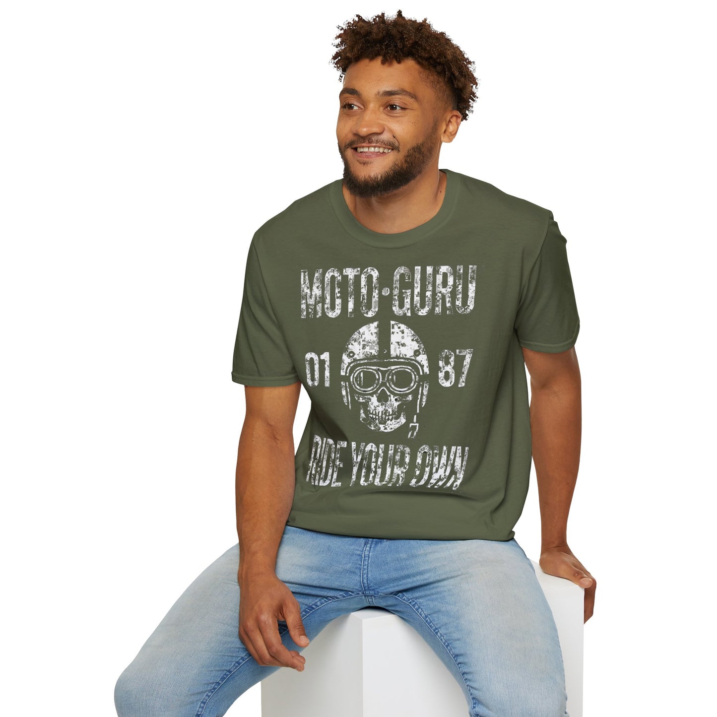 Moto-Guru Ride Your Own Grunge Vintage Design Motorcycle T-Shirt