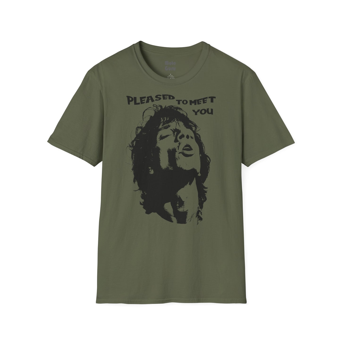 Pleased to Meet You Jagger Vintage Design Motorcycle T-Shirt