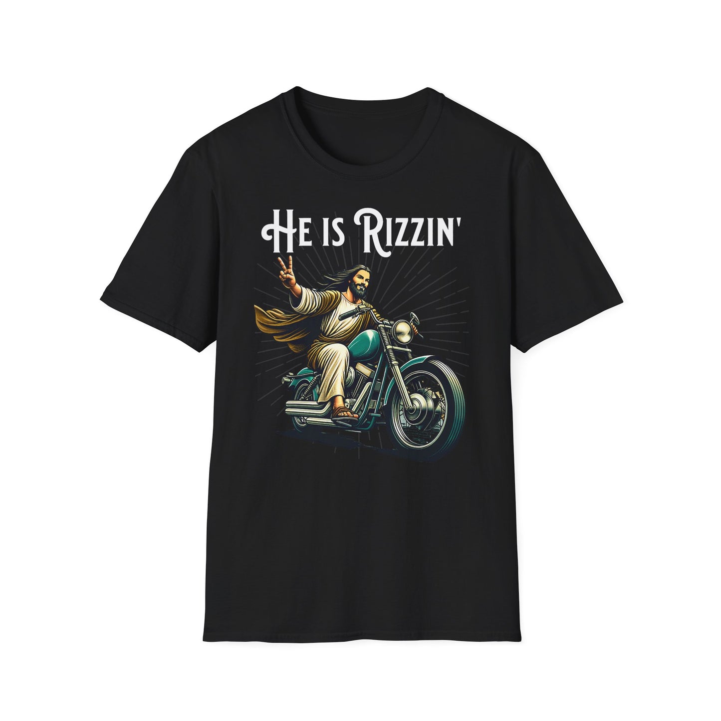 He Is Rizzin' Vintage Design Motorcycle T-Shirt