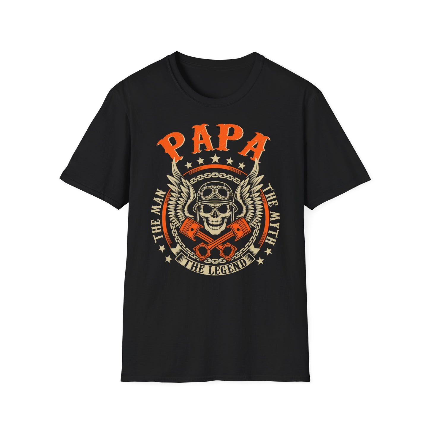 Papa The Man The Myth Vintage Design Motorcycle T-Shirt