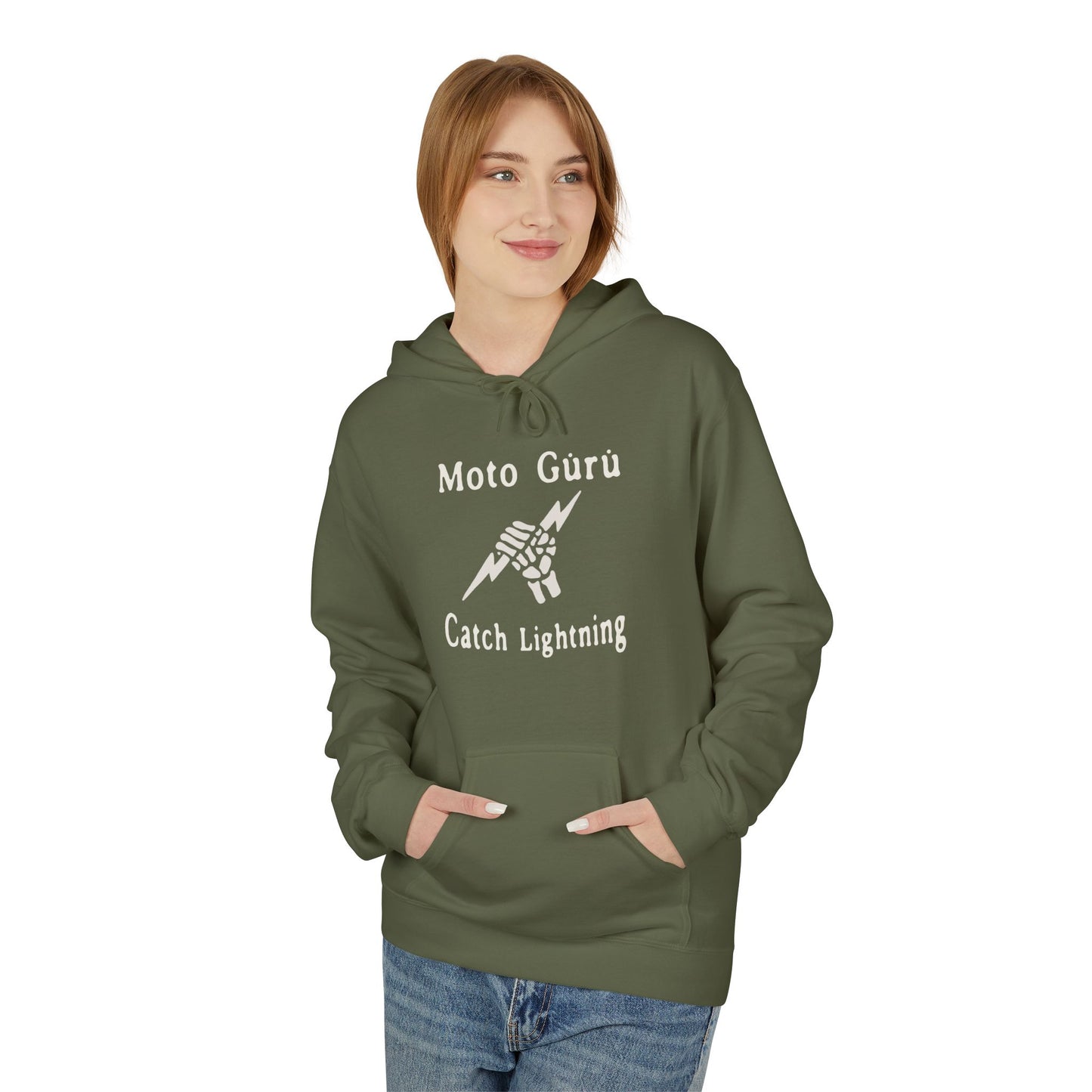 Moto Guru Catch Lightning Vintage Design Motorcycle Hoodie
