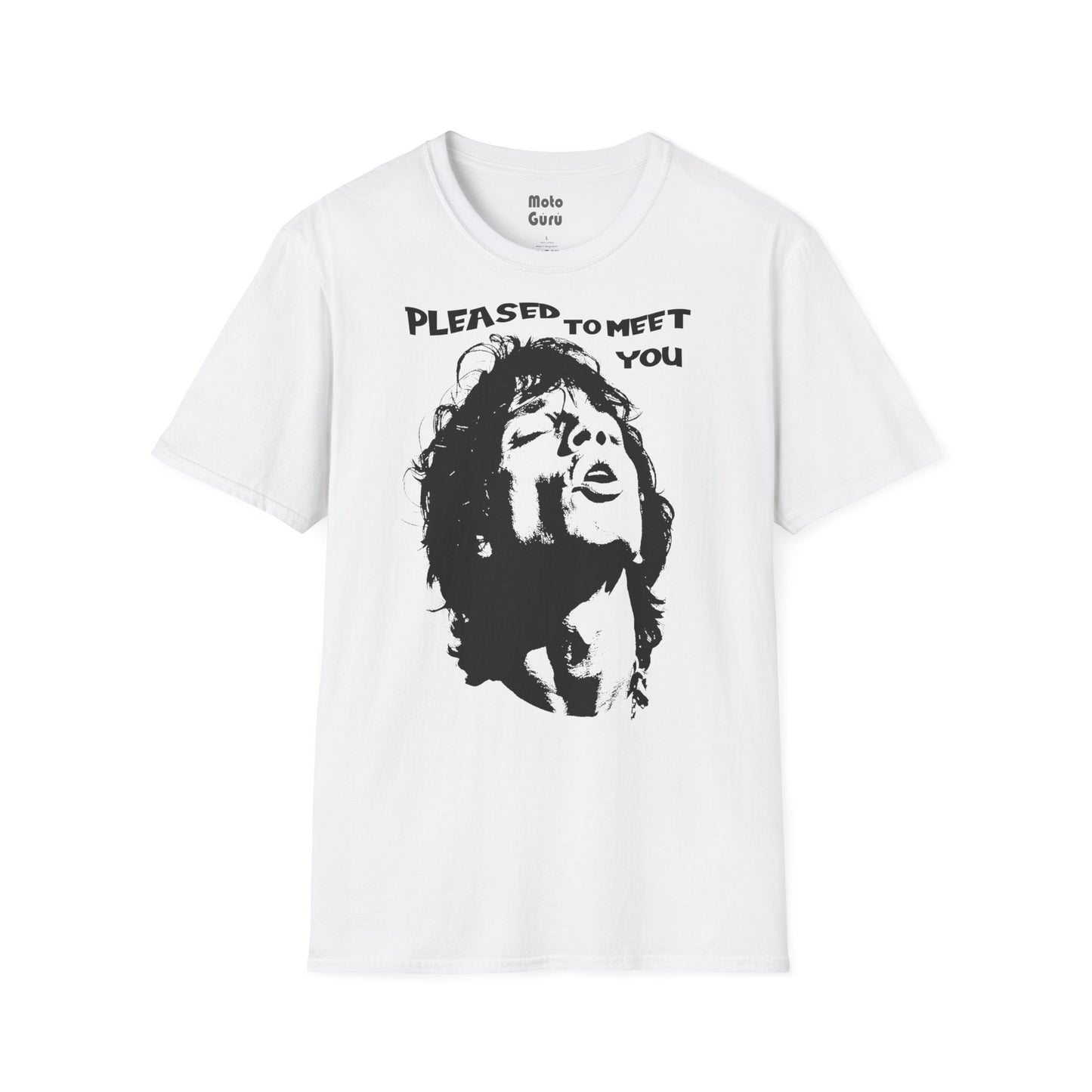 Pleased to Meet You Jagger Vintage Design Motorcycle T-Shirt