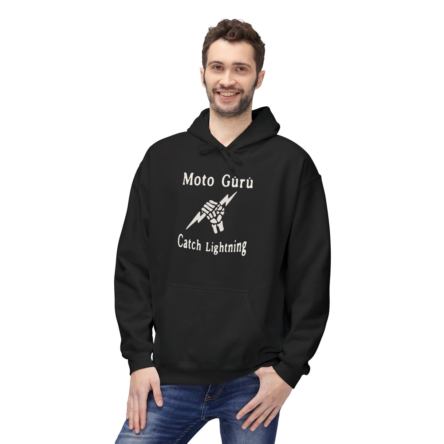 Moto Guru Catch Lightning Vintage Design Motorcycle Hoodie