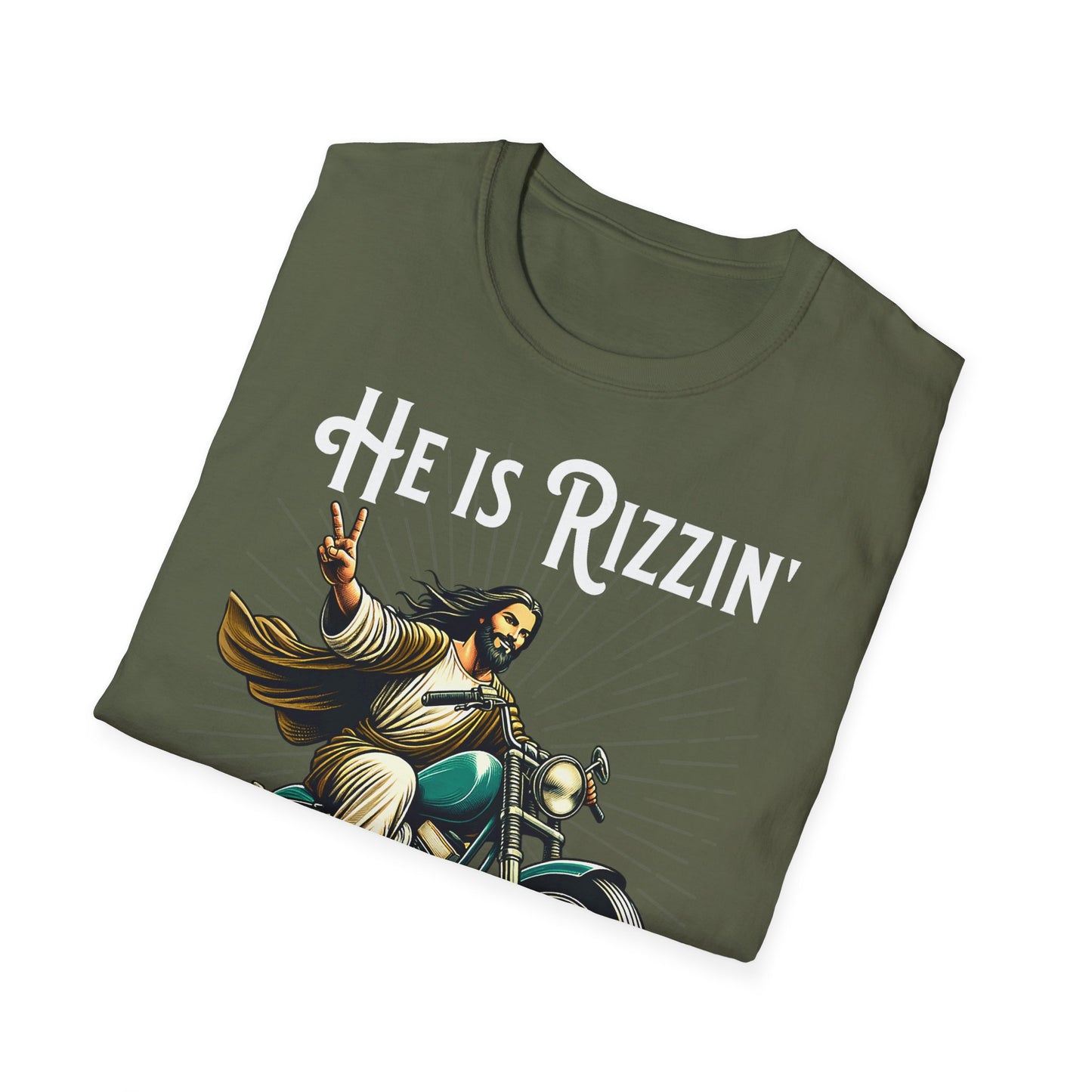 He Is Rizzin' Vintage Design Motorcycle T-Shirt