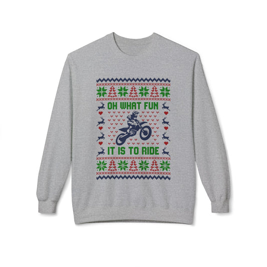 Oh What Fun It Is To Ride Motorcycle Sweatshirt | Ugly Christmas Sweater Style