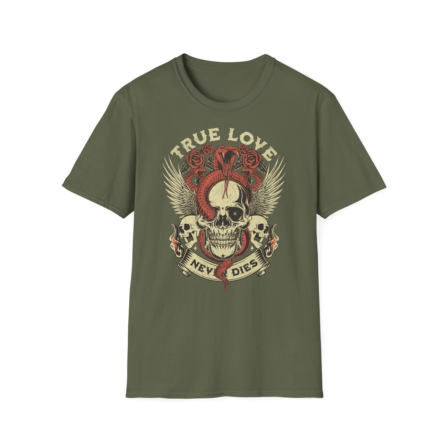 True Love Never Dies Vintage Design Biker T shirt