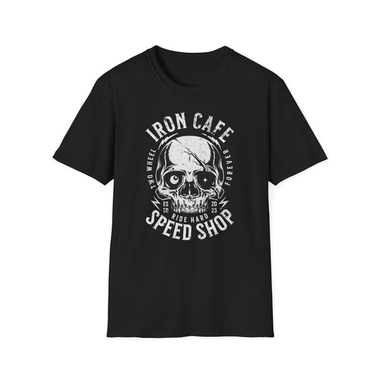 Iron Cafe Speed Shop Vintage Design Motorcycle T-Shirt