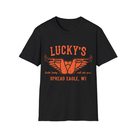 Lucky's Spread Eagle Vintage Design Motorcycle T Shirt
