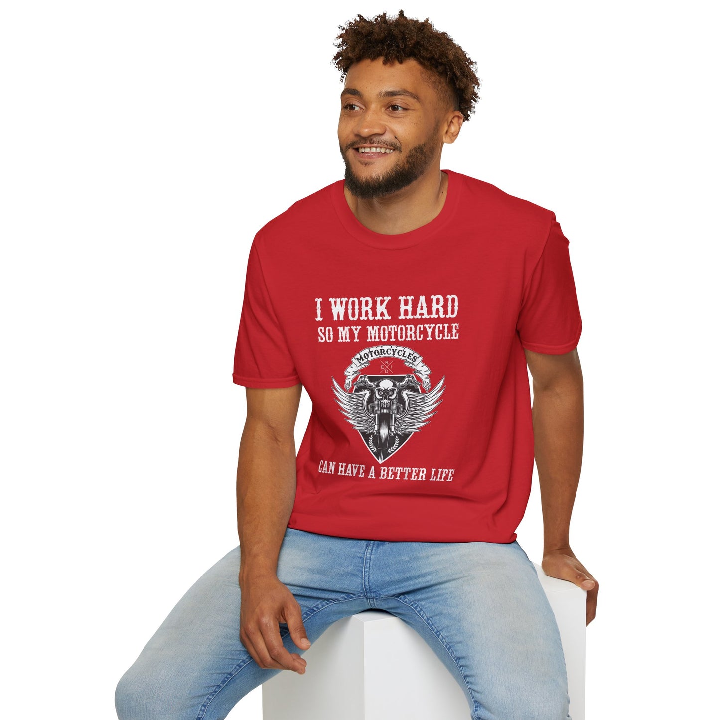 I work hard so my motorcycle  Vintage Design Motorcycle T-Shirt