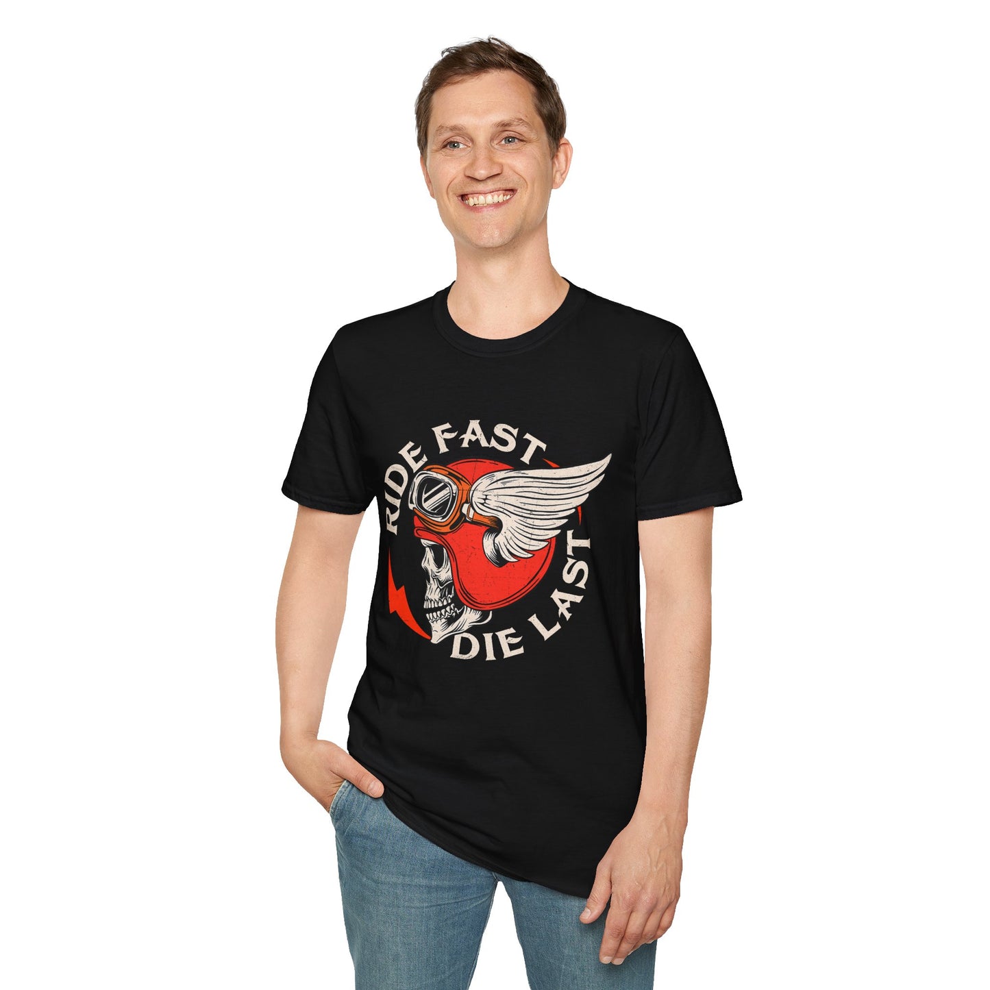 Ride Fast Die Last Vintage Design Motorcycle T-Shirt