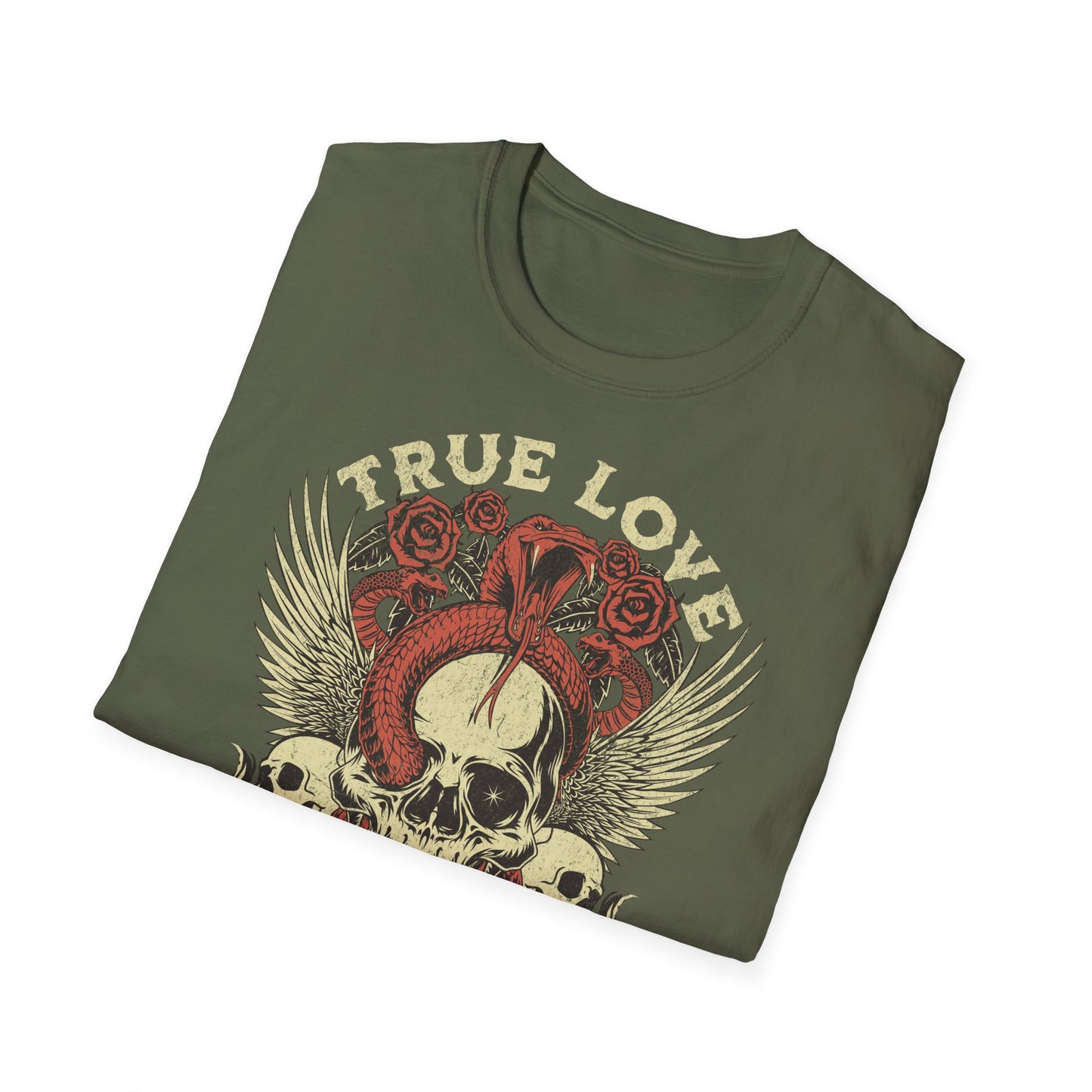 True Love Never Dies Vintage Design Biker T shirt