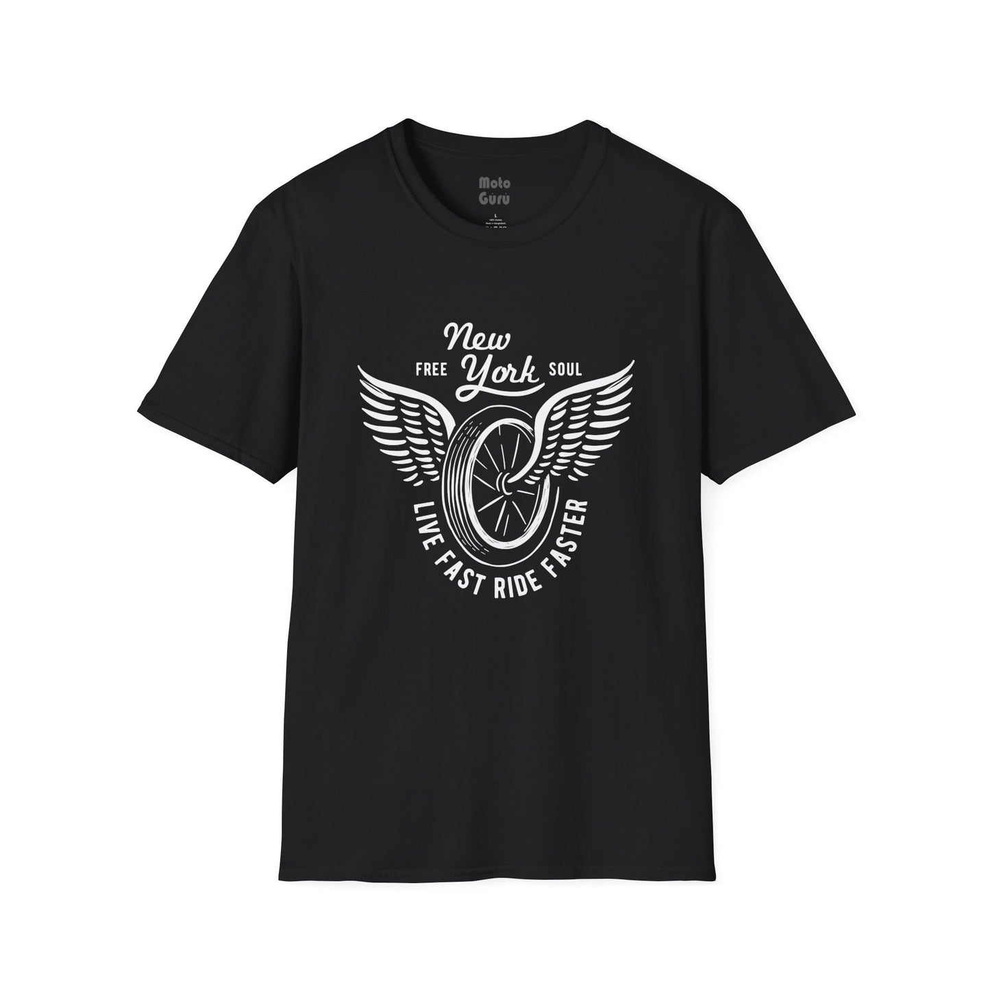 New York Soul Wings Vintage Design Motorcycle T-Shirt