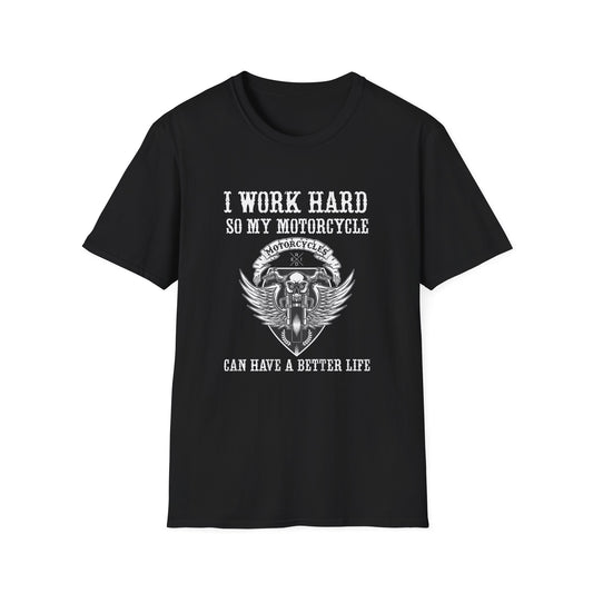 I work hard so my motorcycle  Vintage Design Motorcycle T-Shirt