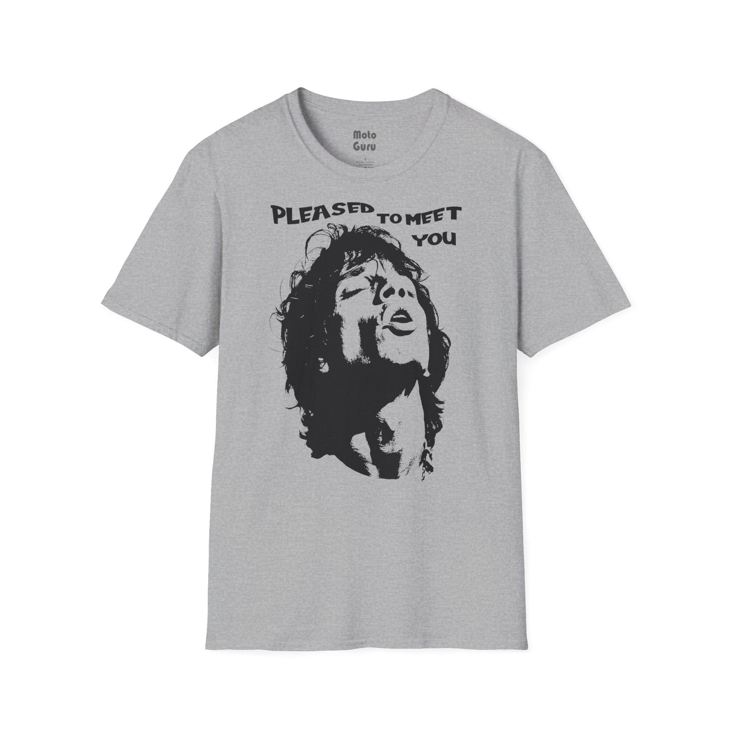 Pleased to Meet You Jagger Vintage Design Motorcycle T-Shirt