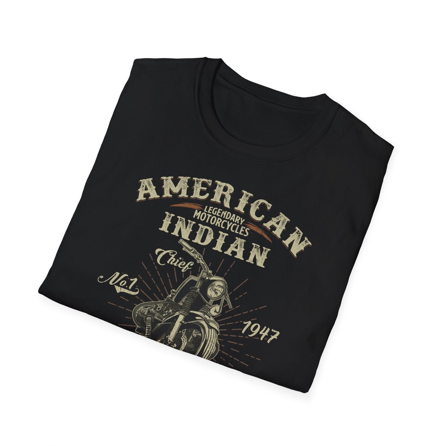 Vintage American Indian Vintage Design Motorcycle T Shirt