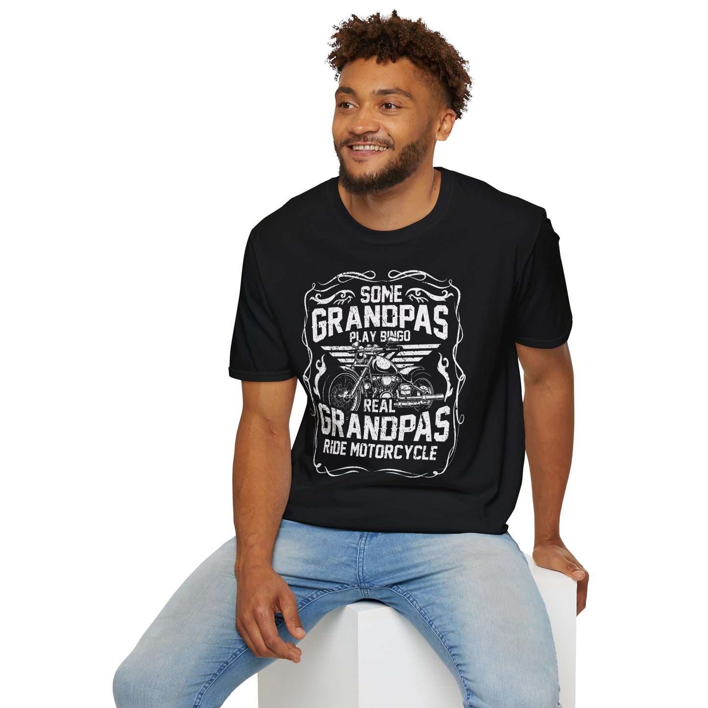 Some Grandpa's play Bingo Vintage Design Motorcycle T-Shirt