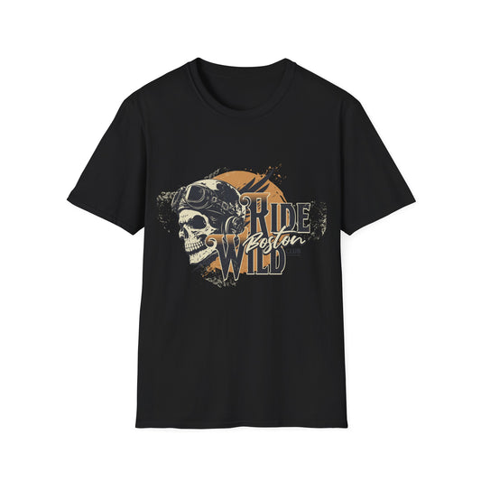 Wild Ride Skull Vintage Design Biker T shirt
