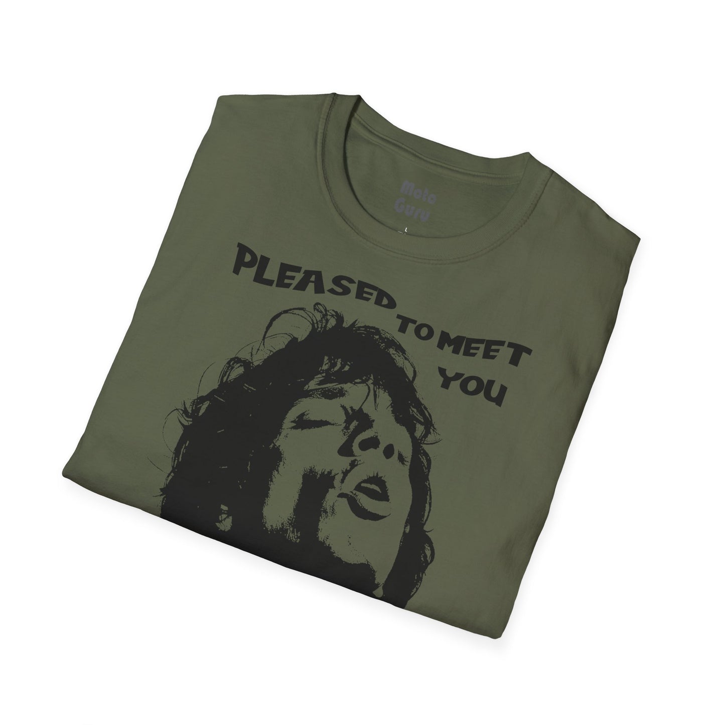 Pleased to Meet You Jagger Vintage Design Motorcycle T-Shirt