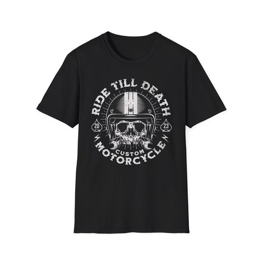 Ride Till Death Vintage Design Biker T shirt